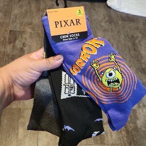 Disney Monsters Inc. Men's Crew Socks-3 Pack